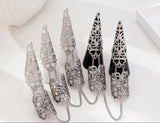 Punk Cone Fingernail Chain Ring