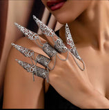 Punk Cone Fingernail Chain Ring