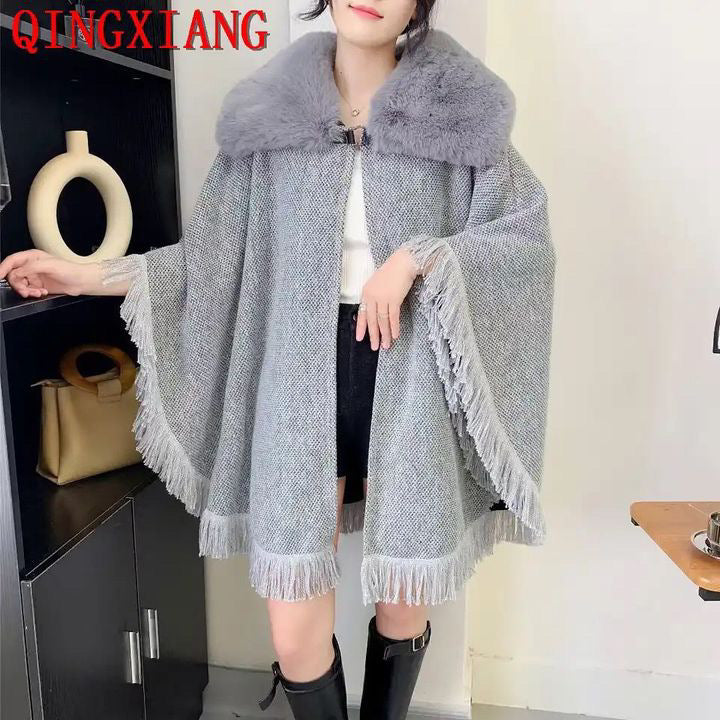 Cape with Faux Fur