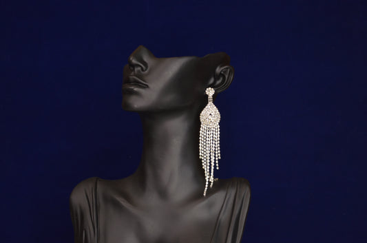 Rhinestone Unique Long Earring