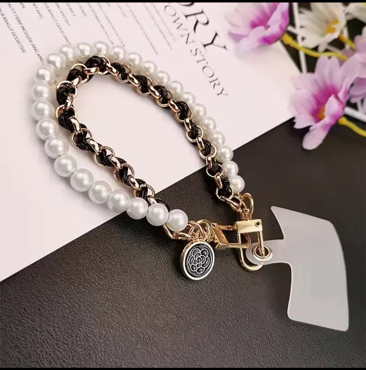 Pearl Star Charming Wrist Strap Phone Case Rope Jewelry for Women Trendy Love Pearl Beaded Phone Chain