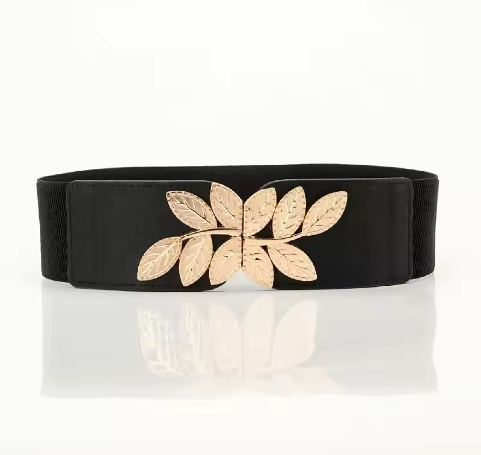 Leafs stretchable wide waist belt