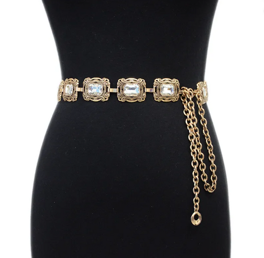 Antique Gold Rectangular Belly Chain