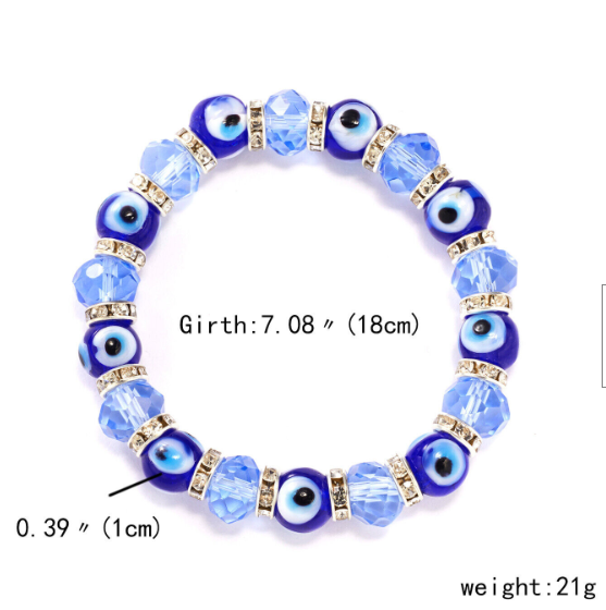 Evil Eye Palm Crystal Bracelet For Women Men