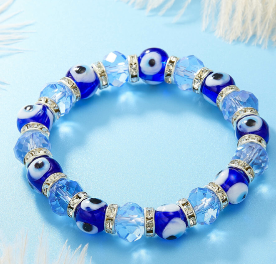 Evil Eye Palm Crystal Bracelet For Women Men