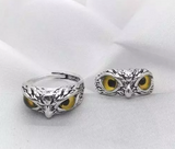 Beautiful Yellow Eagle Eye  Enamel  Ring
