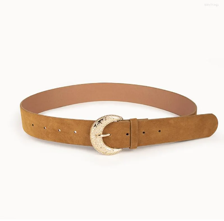 High Quality Shiny Metal Buckle Wide Fashion Belt-(05-01-01-19)