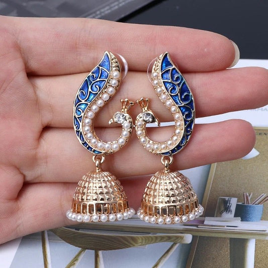Silver oxidised kashmiri Jhumka
