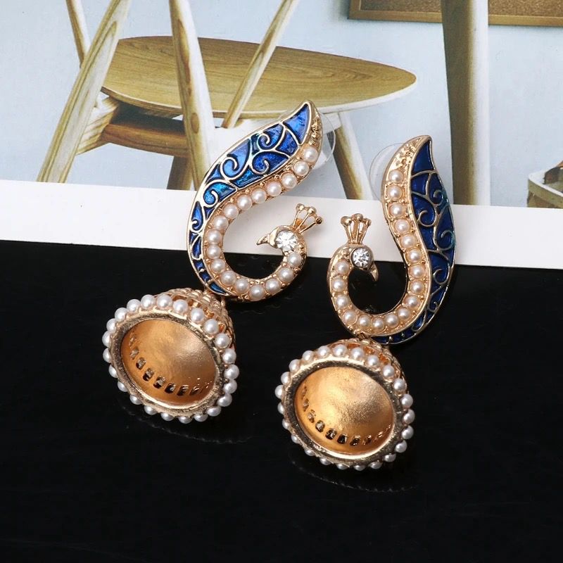 Silver  oxidised kashmiri Jhumka