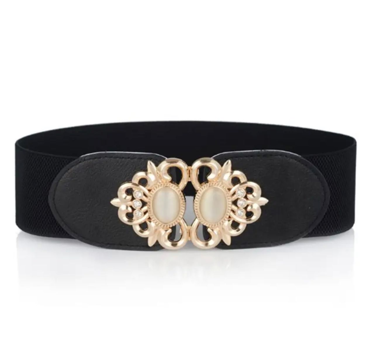 Crown Wide Leather Elastic Belt