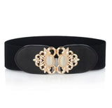 Crown Wide Leather Elastic Belt