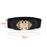 Crown Wide Leather Elastic Belt