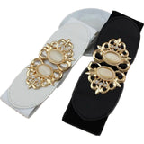 Crown Wide Leather Elastic Belt