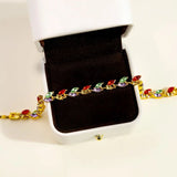 Zirconia Leaf Bracelet