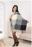 Black Checked Style Warm Shawl Wrap/Scarf