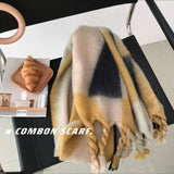 Tassel Twist Thick Cashmere Knitting Scarves Scarfs For Women Stylish Wool Shawl Winter Scarf