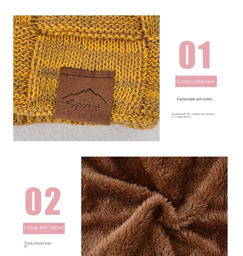 Slouchy Beanies Outdoor Wool Snow Caps Autumn Winter