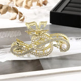 Butterfly Crystal Hair Crabs Barrettes Vintage Jaw Clips