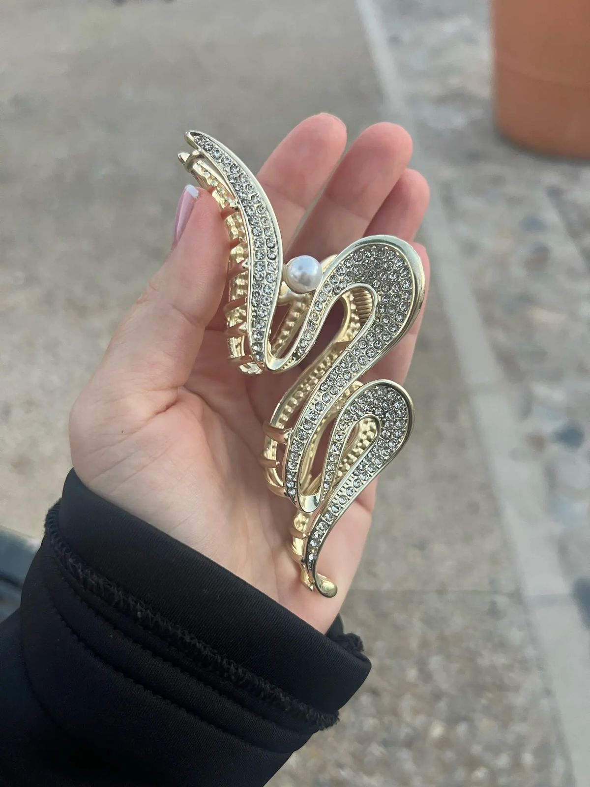 Crystal Hair Crabs Barrettes Vintage Jaw Clips