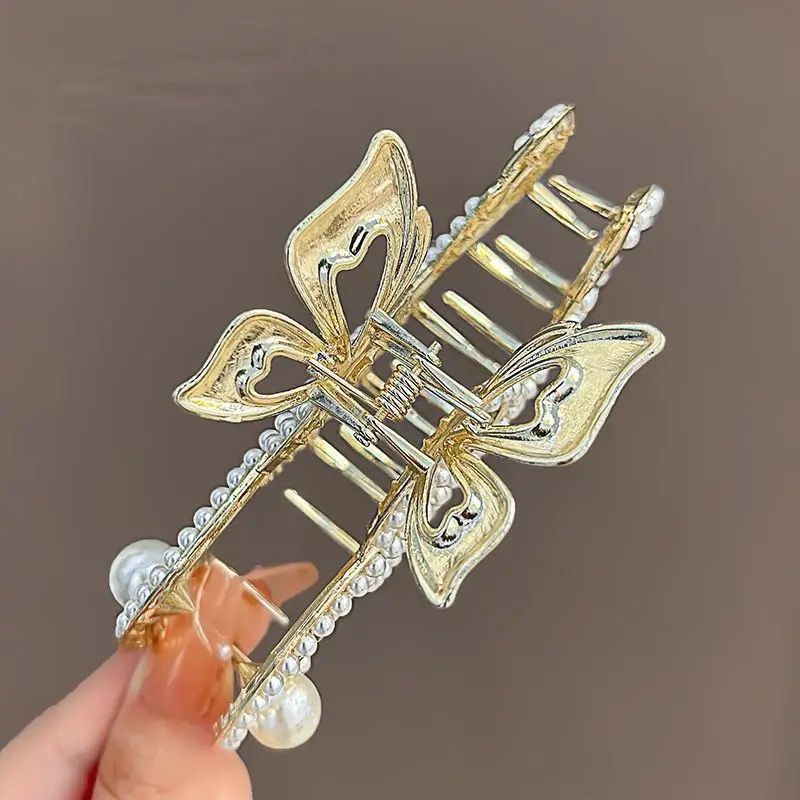 Butterfly Crystal Hair Crabs Barrettes Vintage Jaw Clips