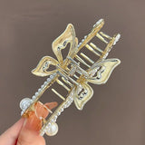 Butterfly Crystal Hair Crabs Barrettes Vintage Jaw Clips