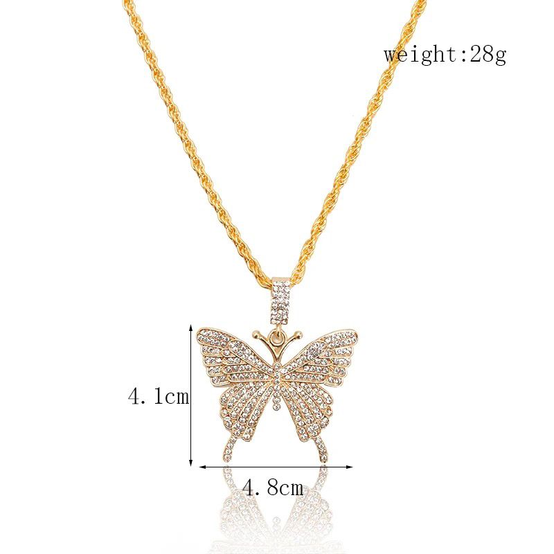 Rhinestone Butterfly Pendant