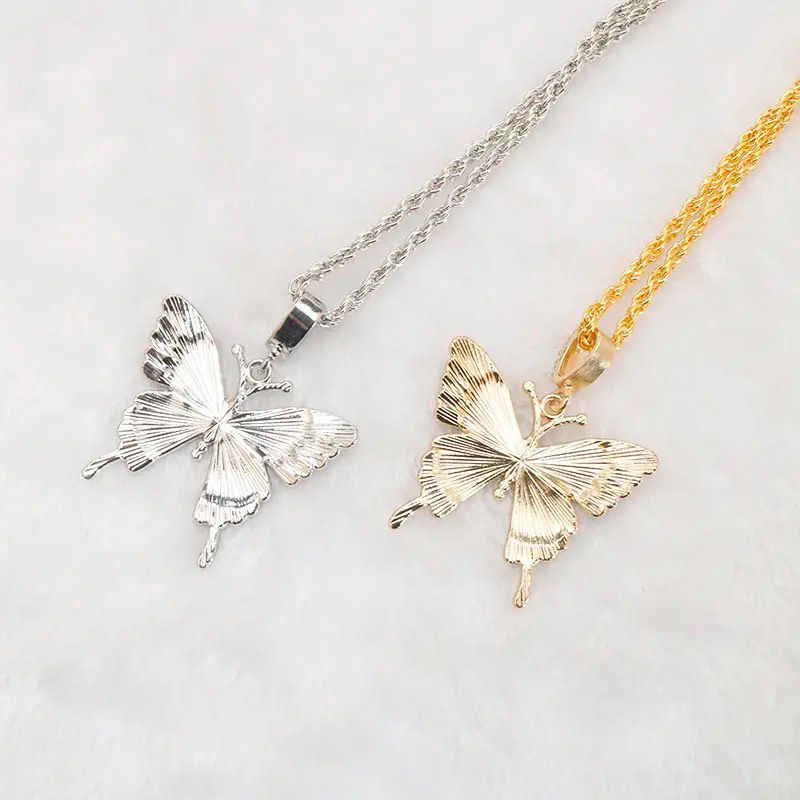 Rhinestone Butterfly Pendant