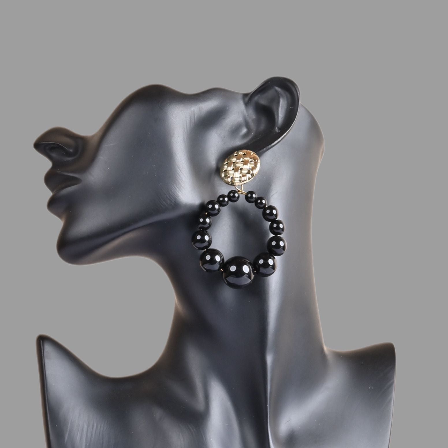 Round beaded earrings