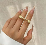 Minimalist Solid Color Asymmetric Alloy Ring