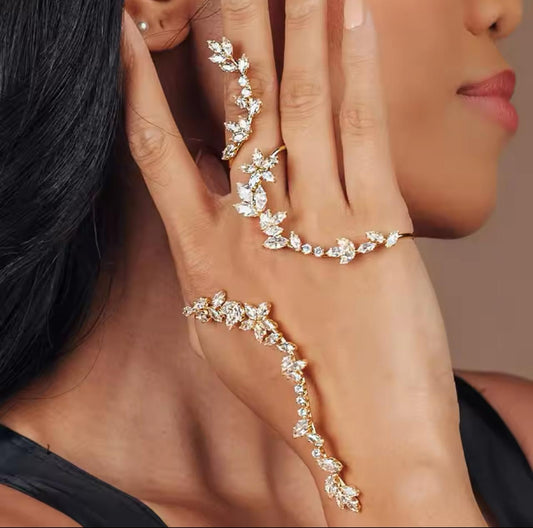 Zircon Palm Ring Bracelet
