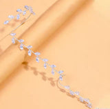 Rhinestone Attached Ring Palm Bracelet - Silver