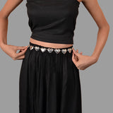 Metal Carved Peach Heart Waist Chain Vintage Belly Chains