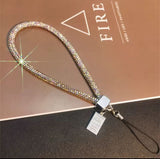 Mobile Charm Lanyard Rhinestone Glitter Keychain Anti-lost Crystal Hanging Rope