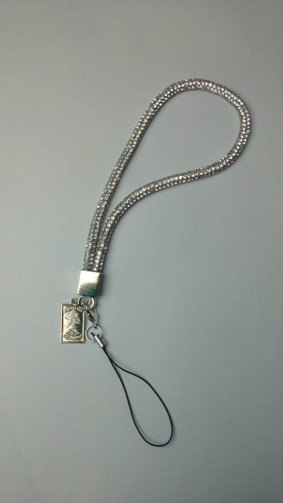 Mobile Charm Lanyard Rhinestone Glitter Keychain Anti-lost Crystal Hanging Rope