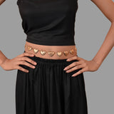Metal Carved Peach Heart Waist Chain Vintage Belly Chains
