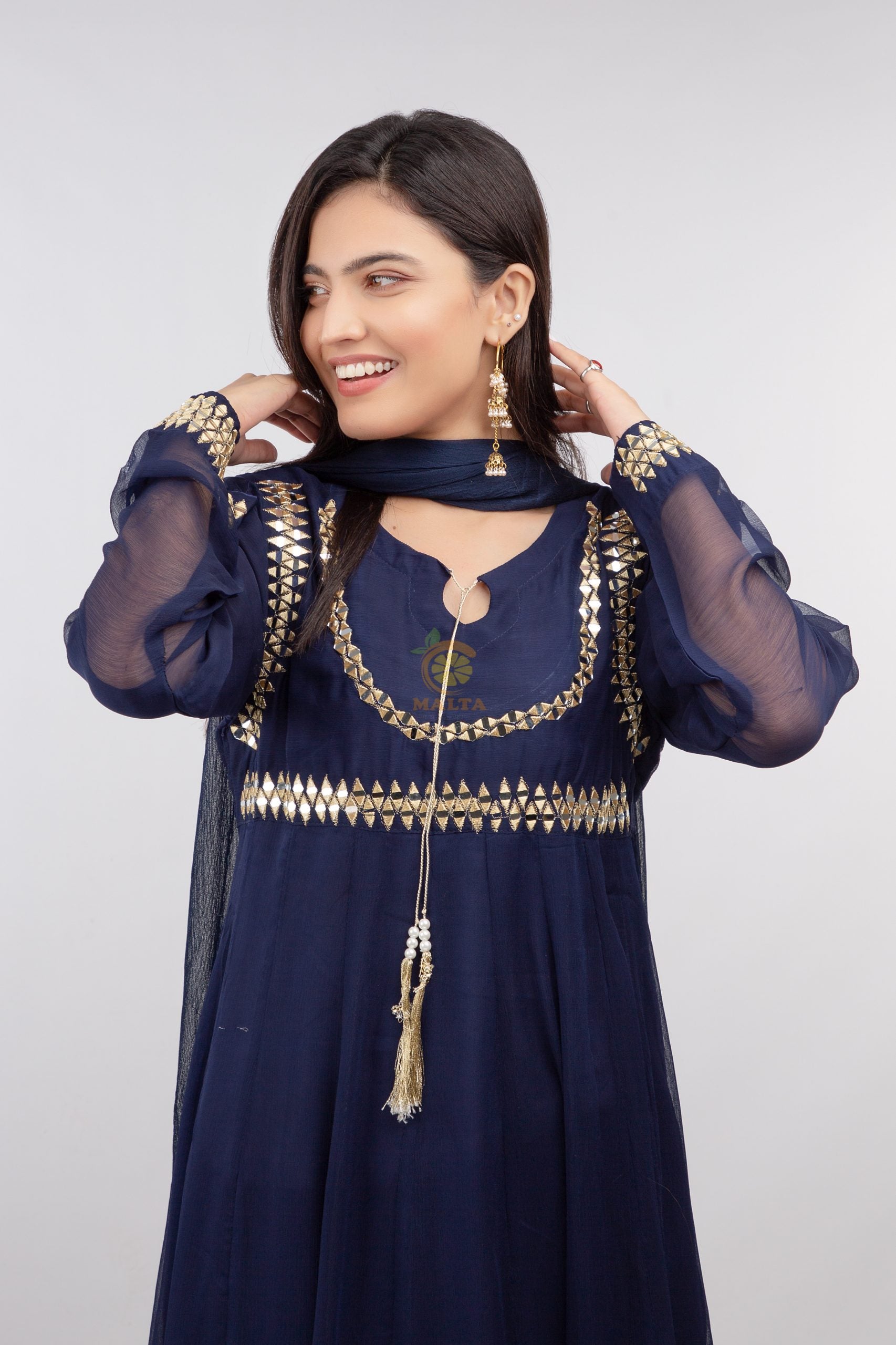 Blue-Maxi(Mirror work)