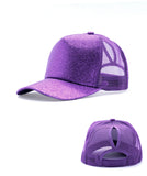 Glitter Ponytail Baseball Cap With Women Snapback Summer Mesh Hat