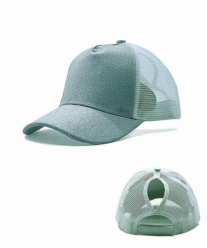 Glitter Ponytail Baseball Cap With Women Snapback Summer Mesh Hat