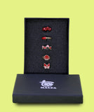 Red Enamel Ring Set