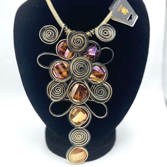 Handmade Africann Necklace For Women Gold Thick Lace Chain Choker