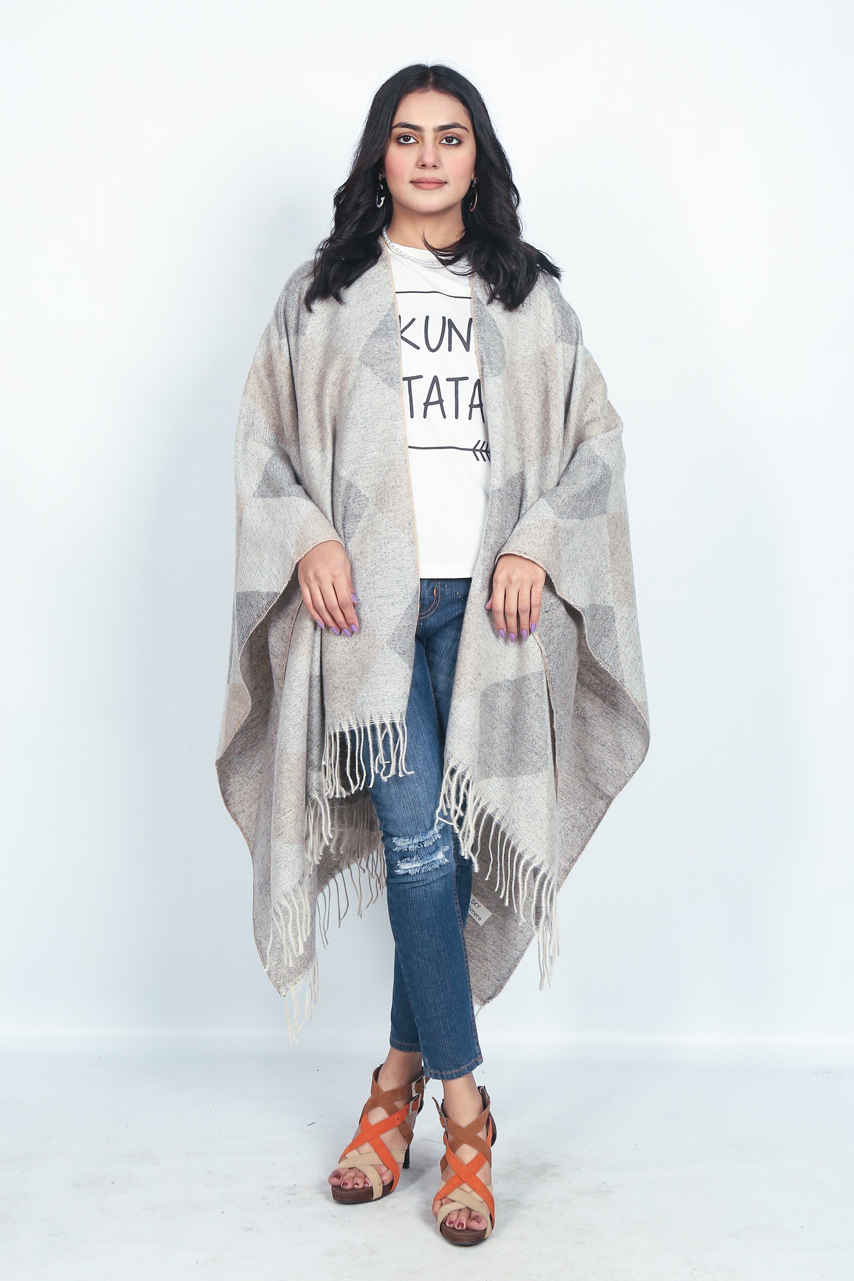 Classic soft woollen Cape Shawl