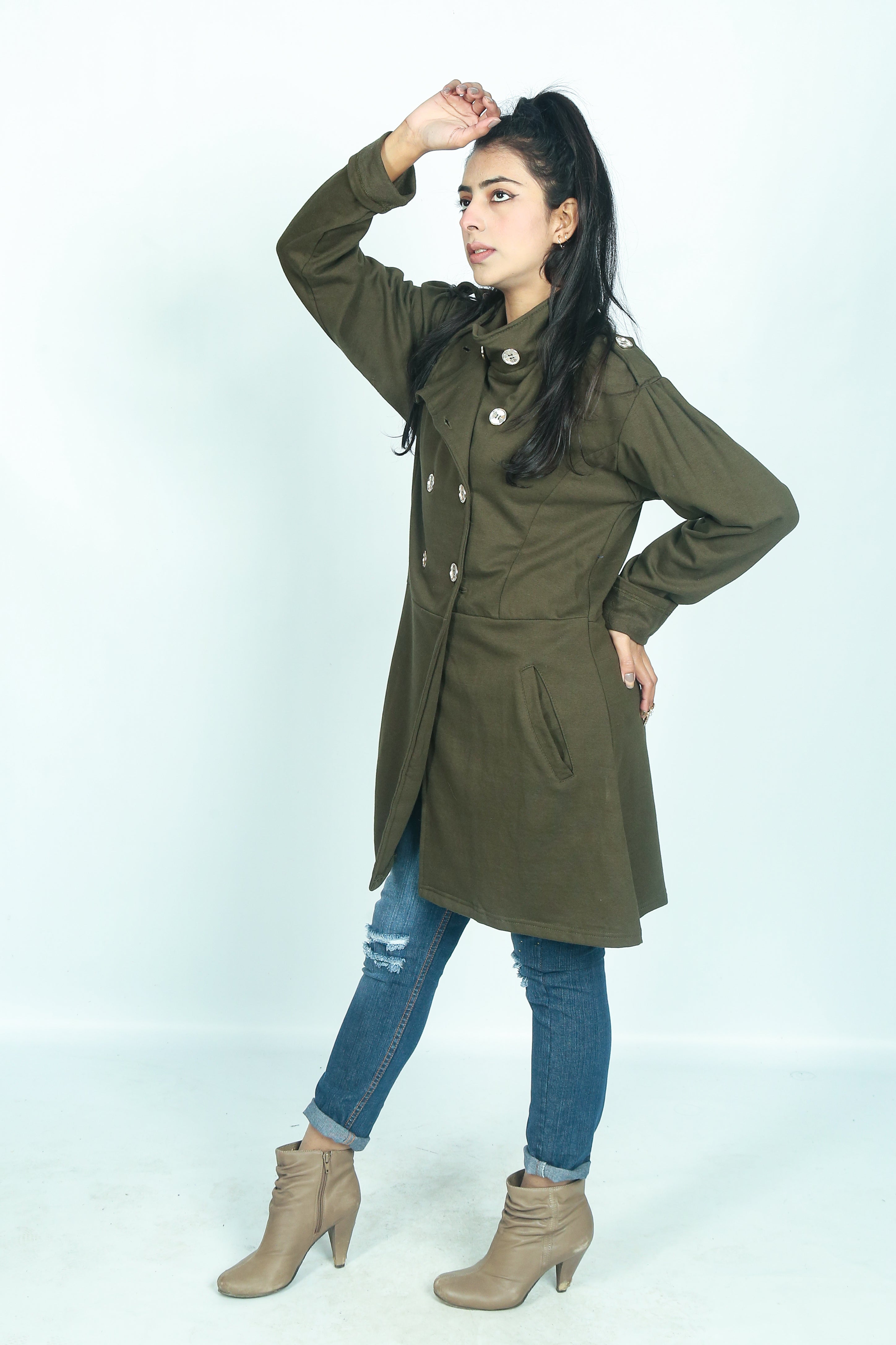 Olive Green Long Jacket