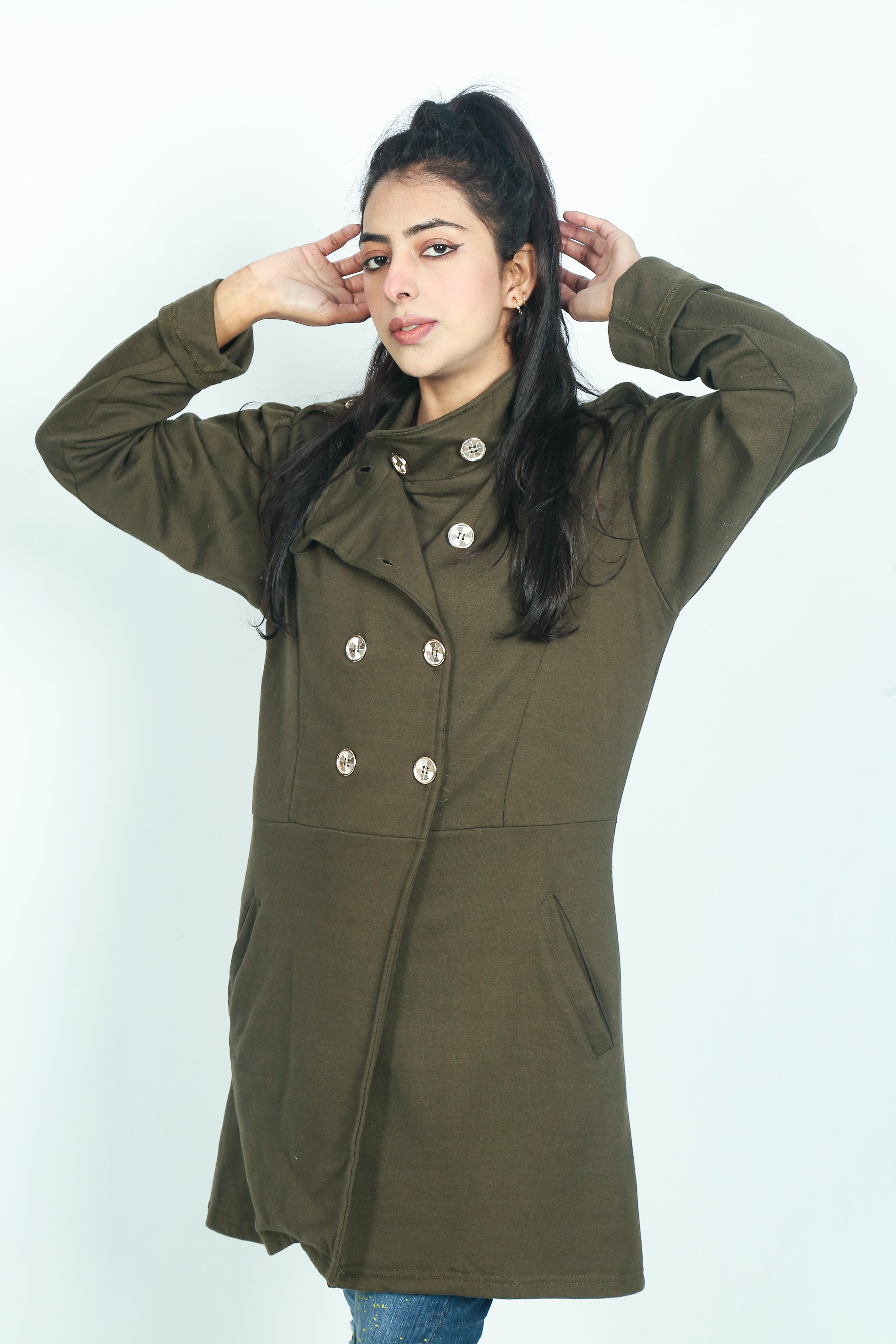 Olive Green Long Jacket