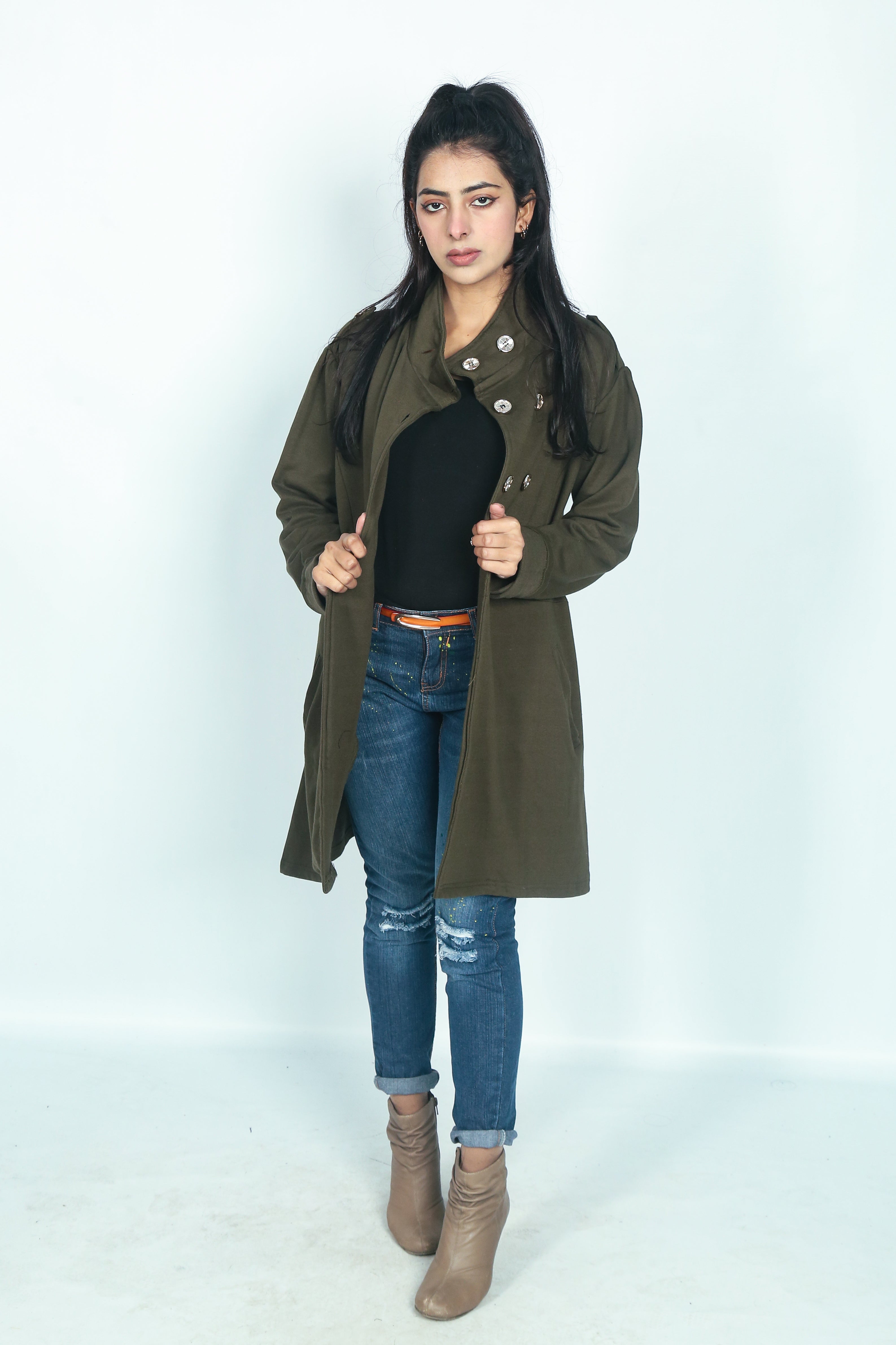 Olive Green Long Jacket