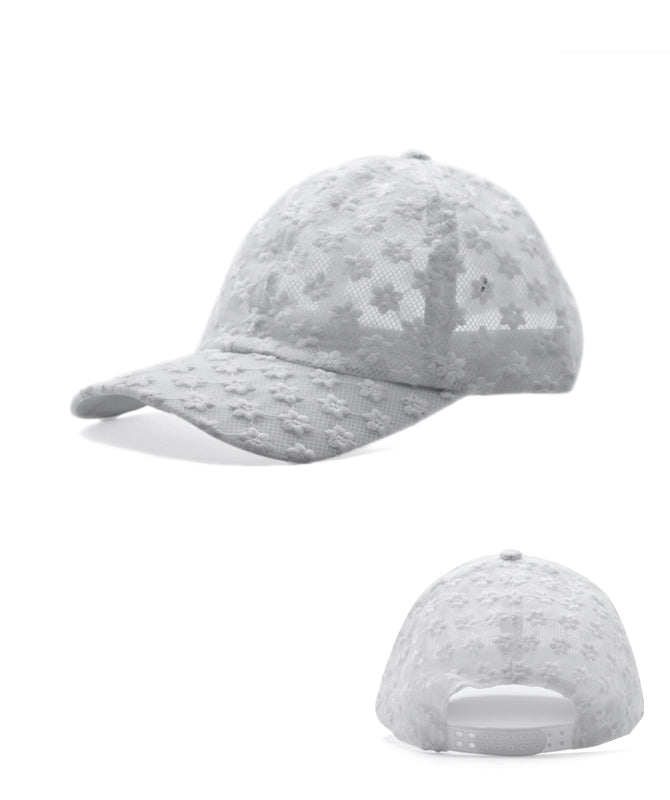 Lace Small Flower Baseball Caps Breathable Mesh Floral