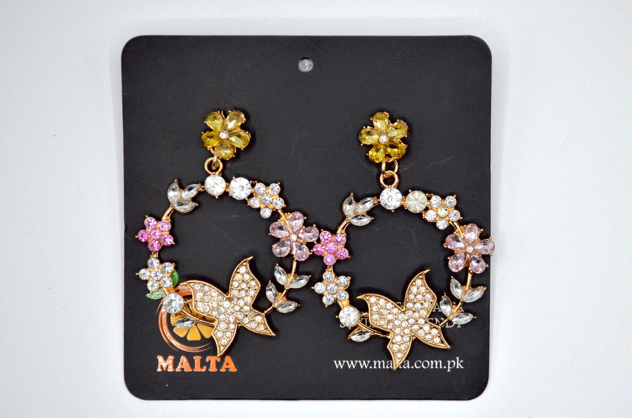 Rhine Stone Butterfly Hoop