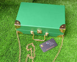 Green Printed Box Bag