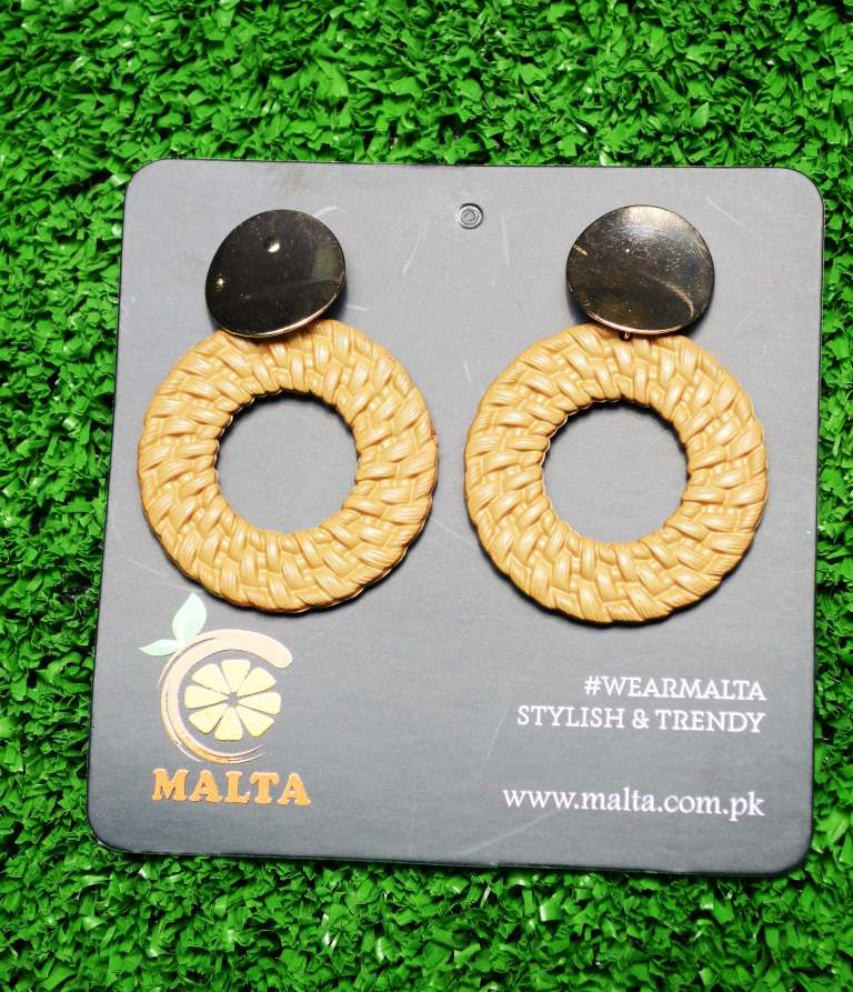 cream round  style Hanging Earrings