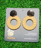 cream round  style Hanging Earrings