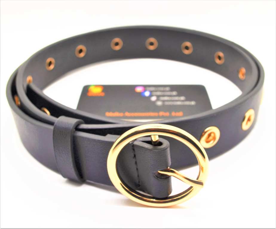 Belt Round Buckle Leather